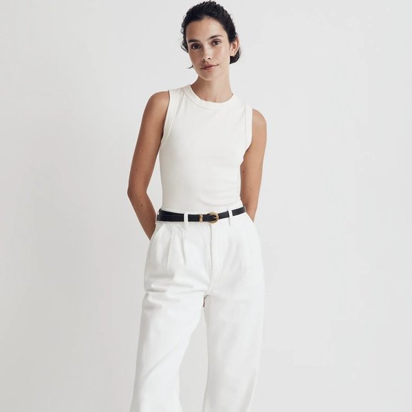 Madewell Crewneck Bodysuit with Cutout in Sleekhold - Large - NWT - Picture 2 of 3